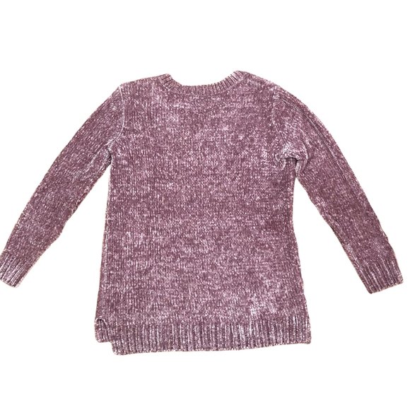 Orvis Womens Chenille Tunic Pullover V-Neck Sweater L Mauve Pink - Picture 3 of 6